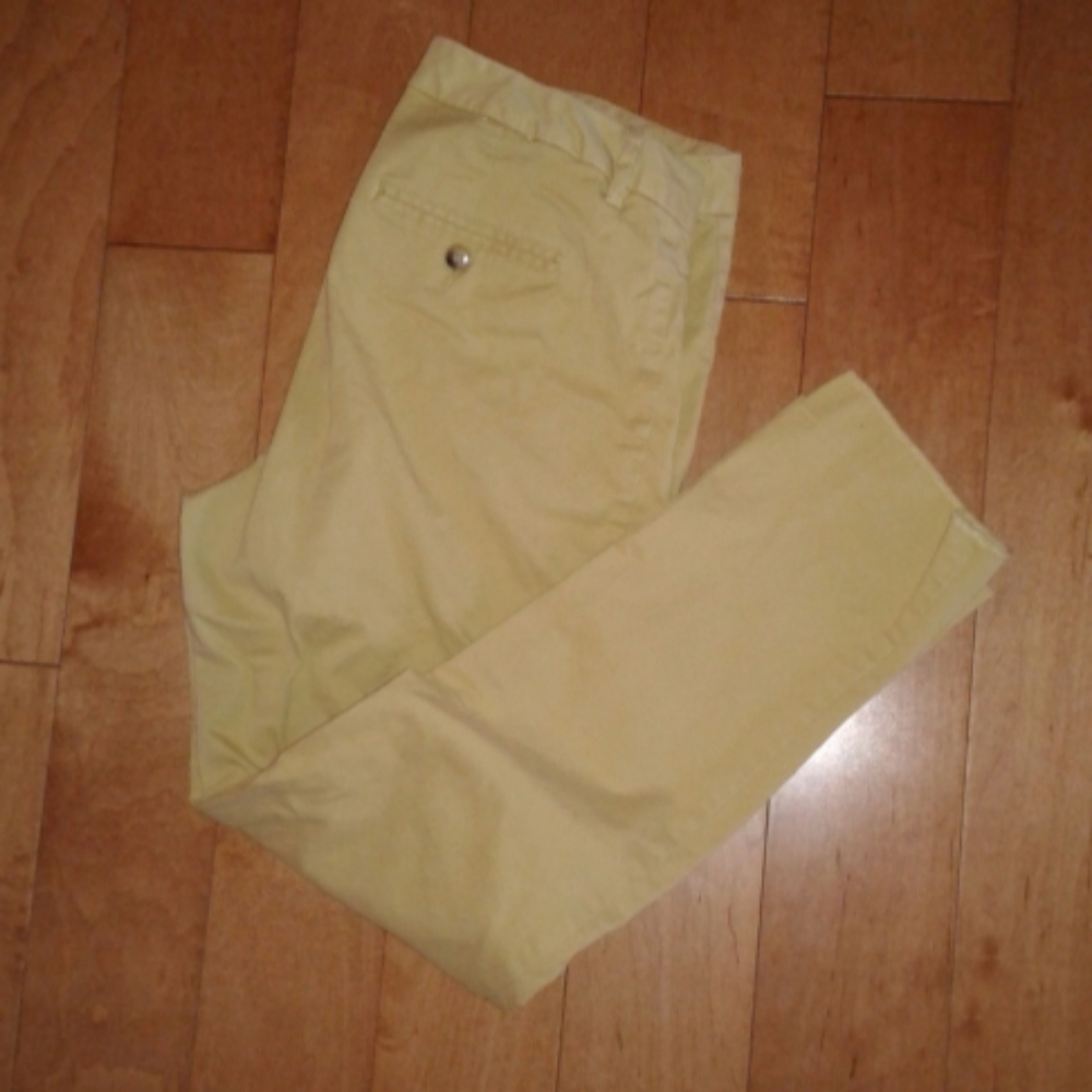 GAP Cropped City Capri Aubrey Pants Women 8 Straight Leg Stretch mustard seed
